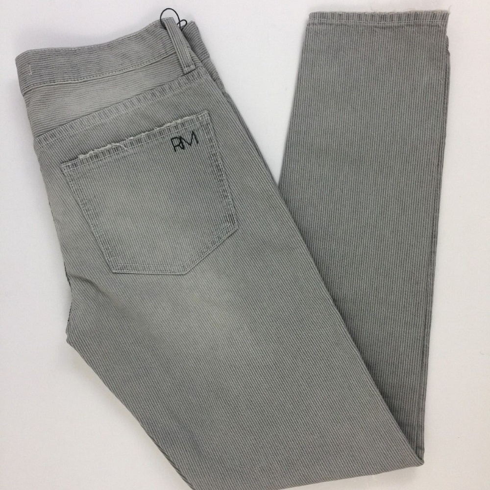 Mercer Boyfriend Striped Distressed Jeans, 26